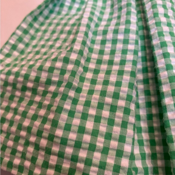 Green Gingham Dress with Pink Bow - Picture 4 of 5